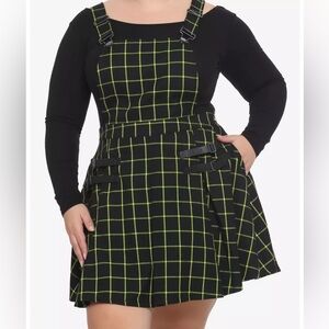 Hot Topic Black and Green Plaid Skirtall Dress 1X